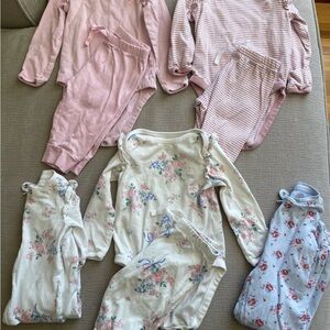 Baby Gap Floral and Striped Baby Onesies Set